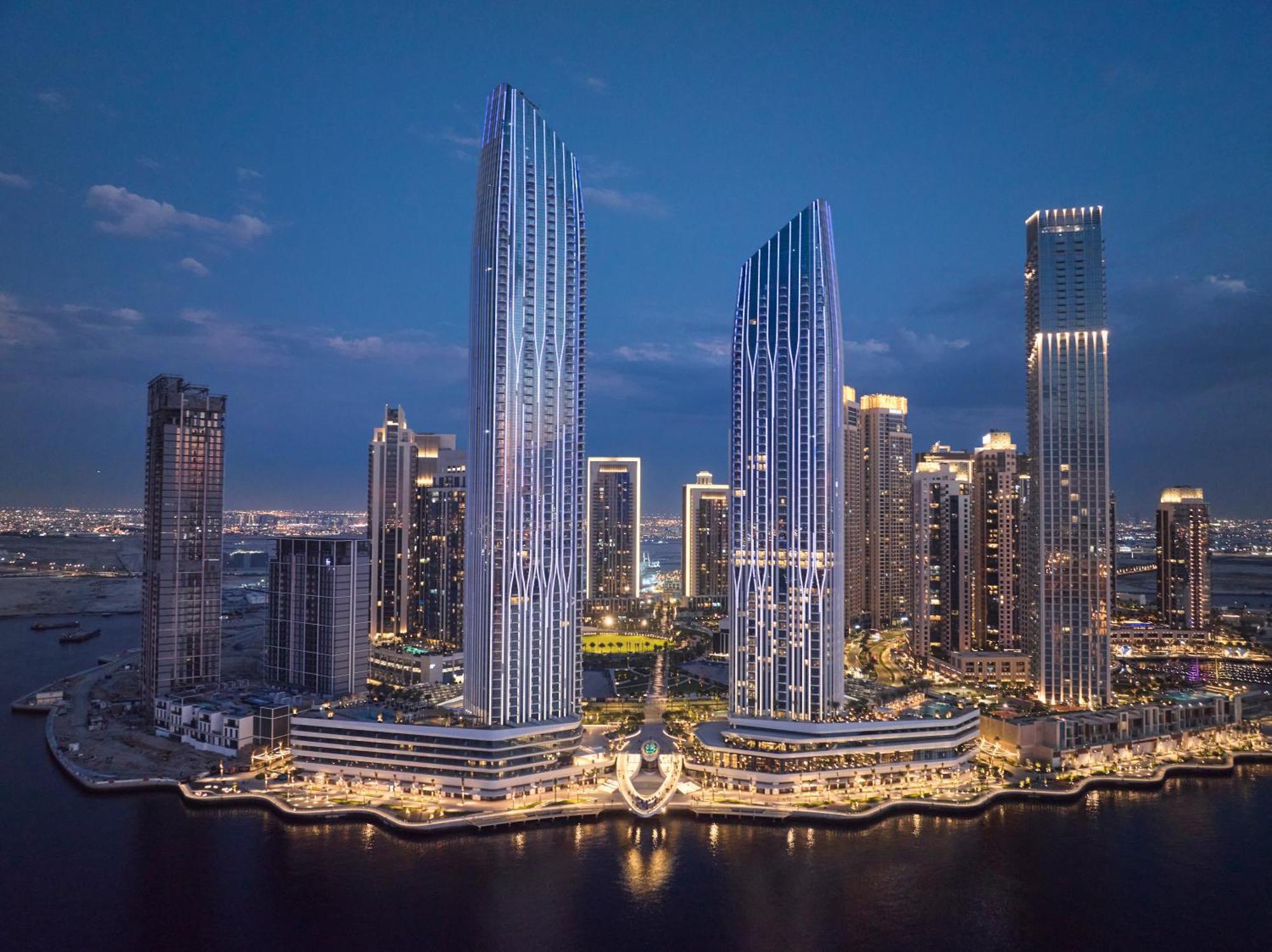 Address Creek Harbour Hotel Dubai Luaran gambar The complex at night